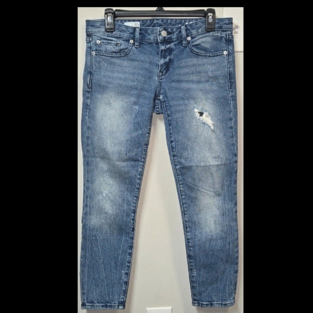 GAP 1969 Always Skinny Women's Light Blue Distressed Jeans Size 27 Short
